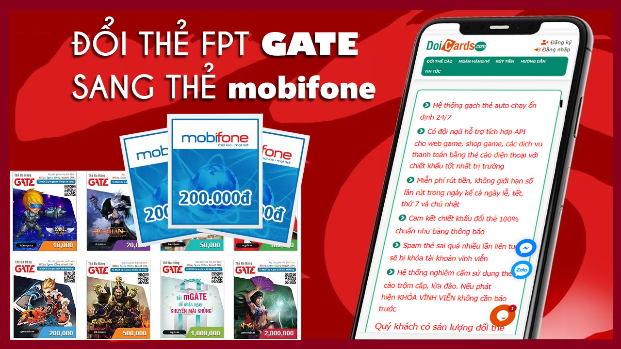 Đổi thẻ Gate sang thẻ Mobifone chiết khấu tốt nhất hiện nay - Ảnh 3